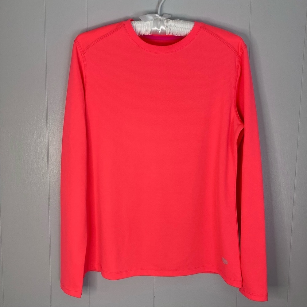 Reel Legends Women’s Neon Orange Long Sleeve Tee Shirt size Medium